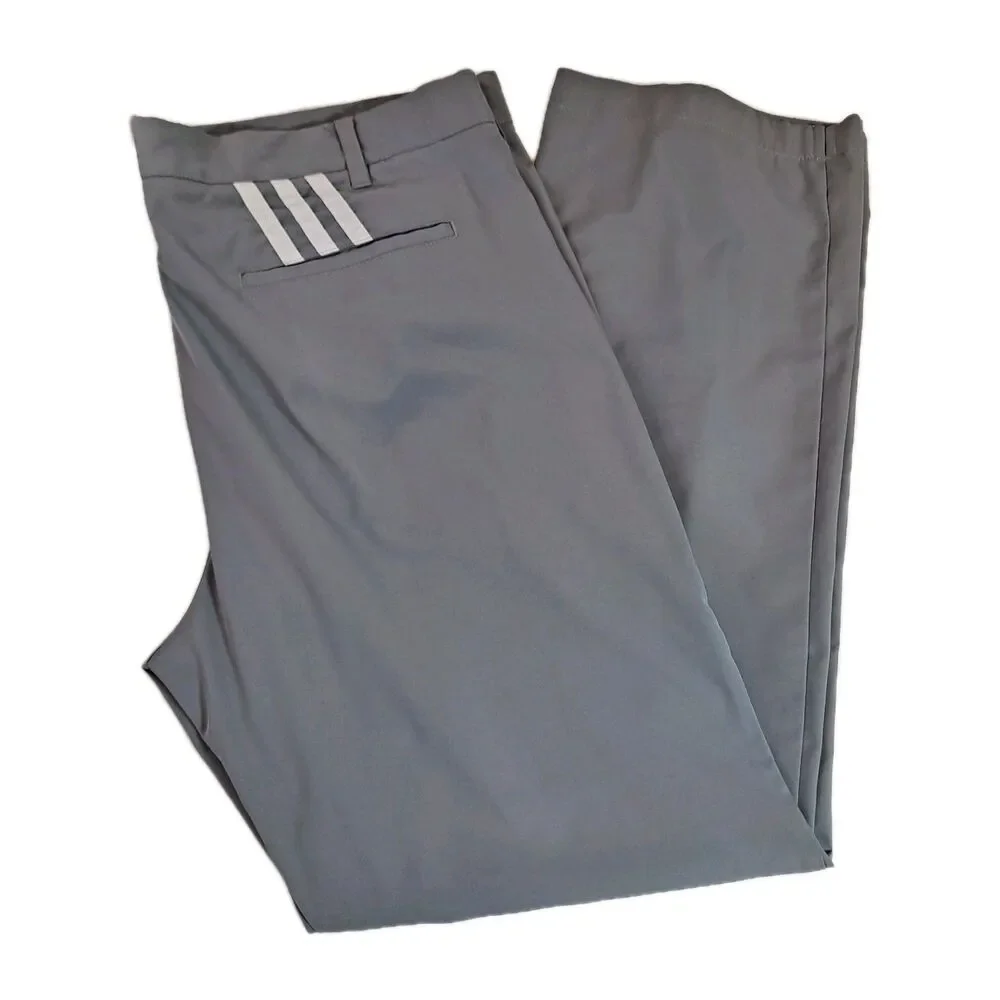 Adidas Men's 3-Stripe Golf Pants Size 38x32(40x31) B82633 Gray